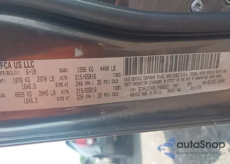 2018 Jeep Compass Sport Fwd из США, поврежденный, VIN 3C4NJCAB8JT468521